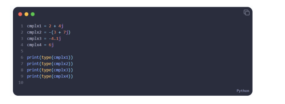 python numbers complex numbers